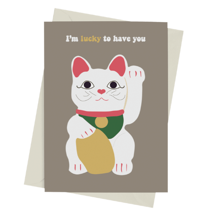 whats on valentines day lucky cat card