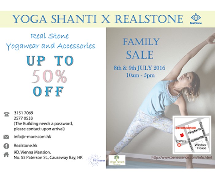 Yoga Shanti x RealStone Sale July Hong Kong