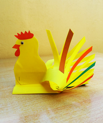 how to make a paper rooster