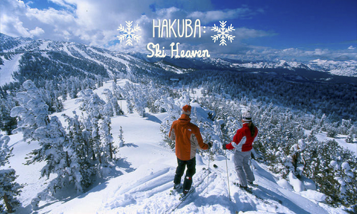 hakuba family skiing - mountain view