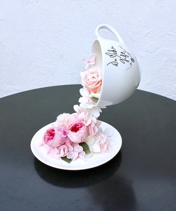 wemakegift, teacup, floral, pouring love, artwork, teacup