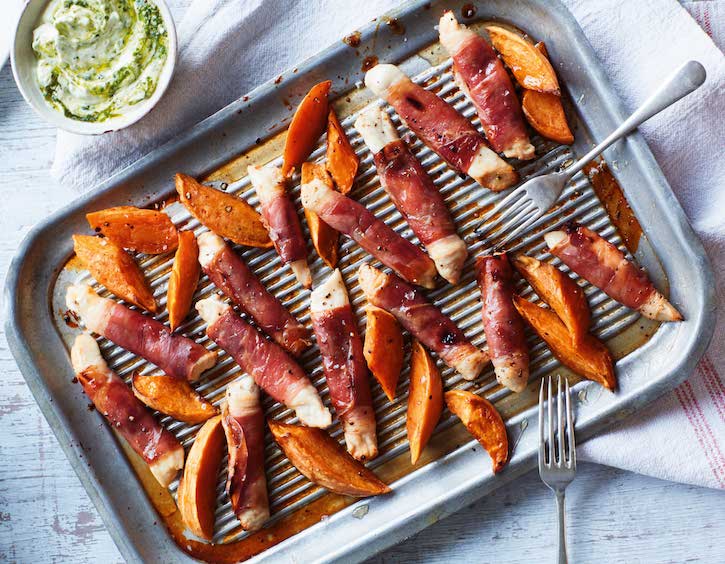 Parma Ham Wrapped Chicken Goujons with Parmesan