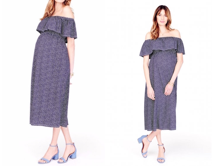 Made Maternity Off the Shoulder midi dress