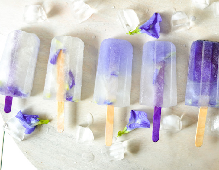 blue ombre flower popsicles