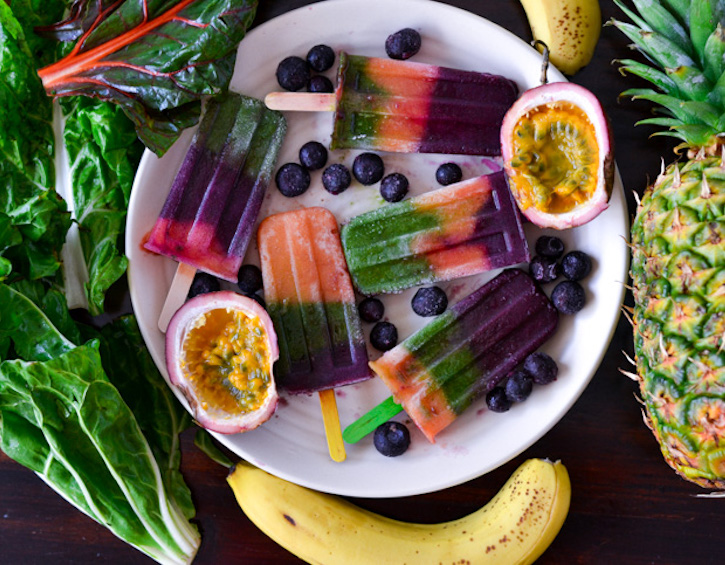 rainbow smoothy ice lolly