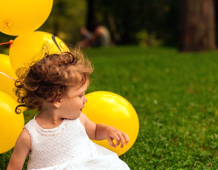 Little girl balloons