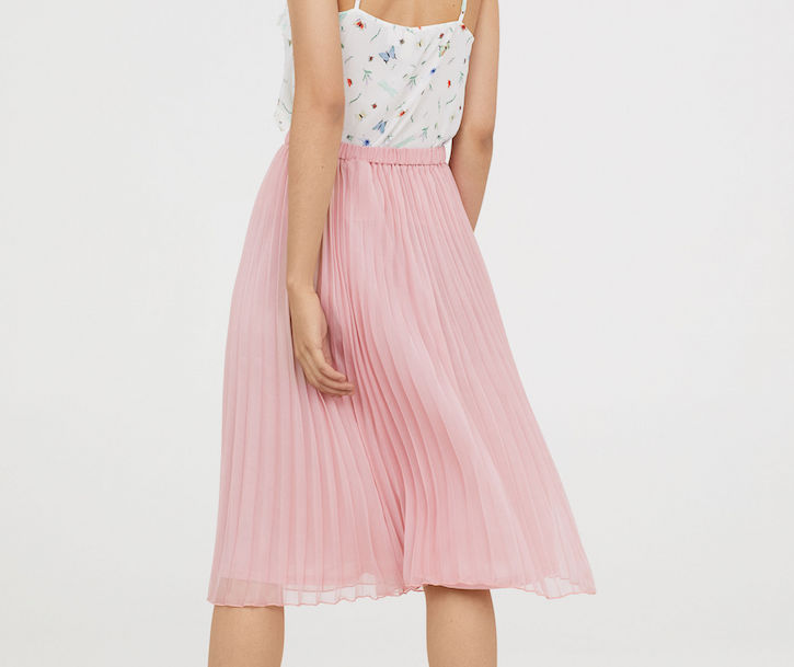 Pink Pleated Skirt H&M