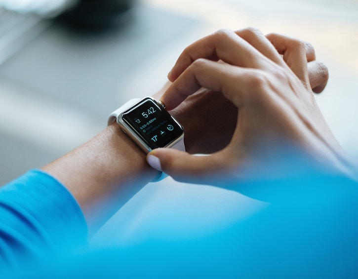 Woman checking watch