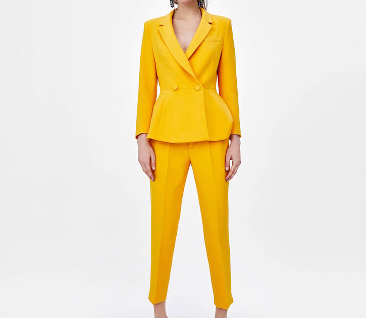 Yellow suit Zara