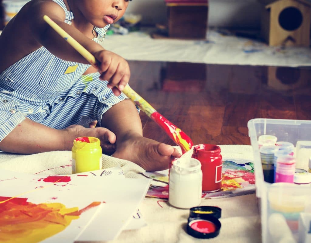 child painting arts and crafts