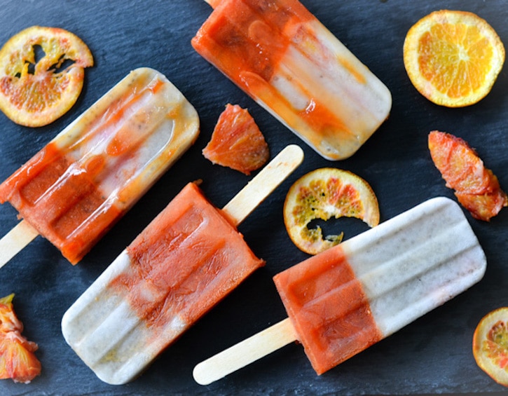 Orange ice lolly popsicle