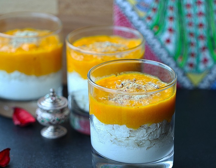 eat one wholesome meal breakfast Mango Flattened Rice Parfait