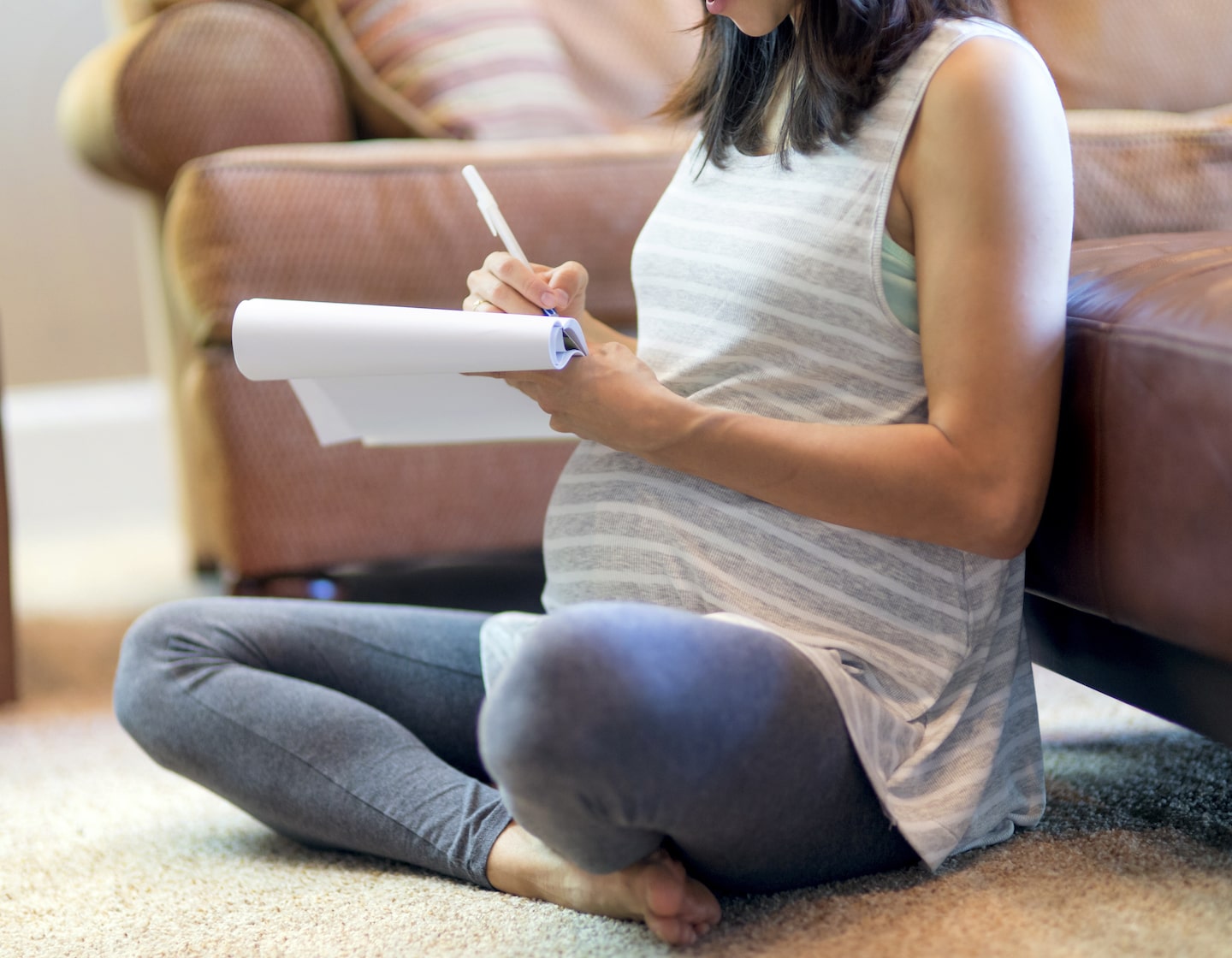 Woman choosing a baby name