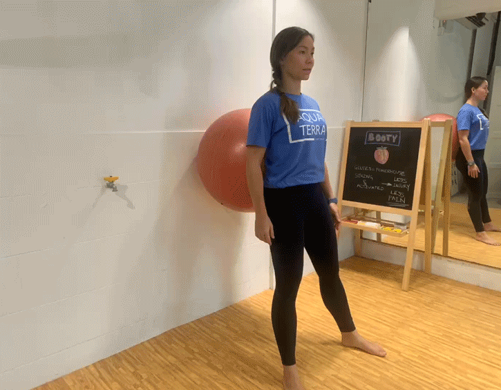 health third trimester exercises Swiss ball wall squat