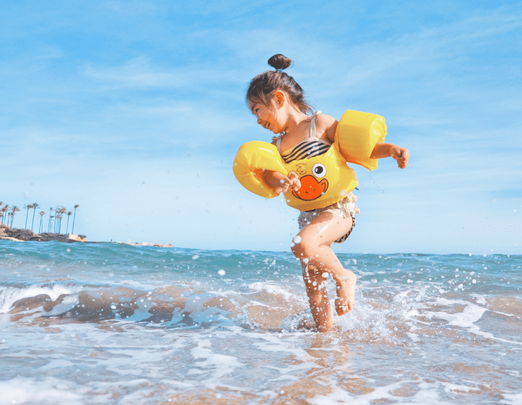 Hong Kong School Holidays Downloadable Calendar: Girl On Beach Vacation