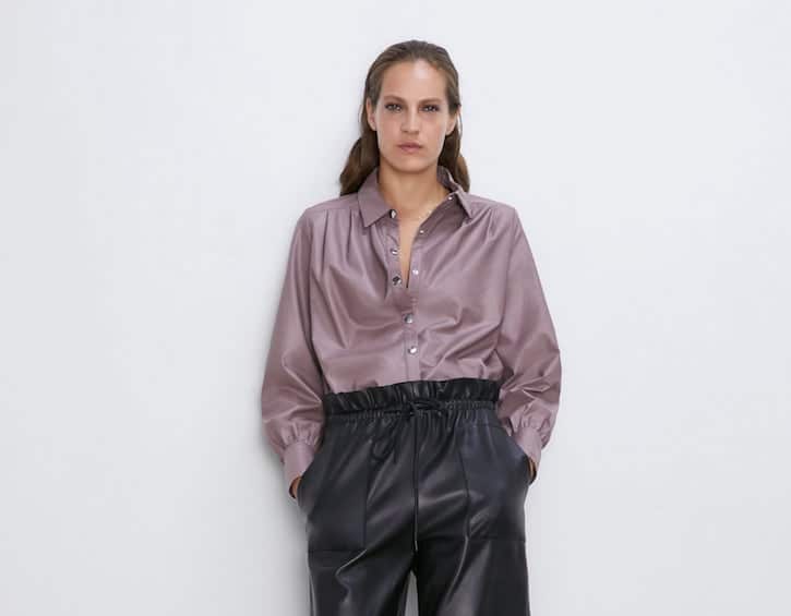style fall winter fashion trends 2019 coloured leather Zara