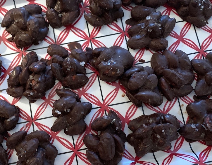 parties play eat christmas baking chocolate almond clusters