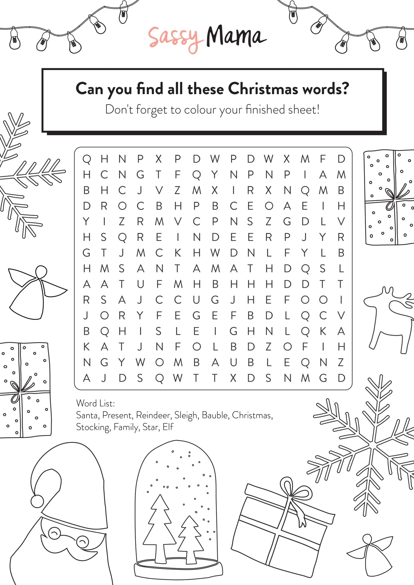 Christmas word search learn
