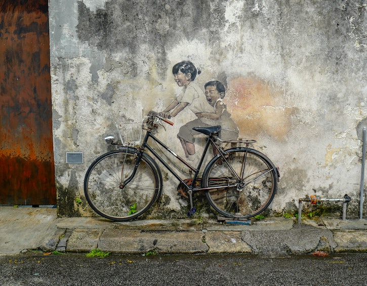 George Town Penang street art family kids travel