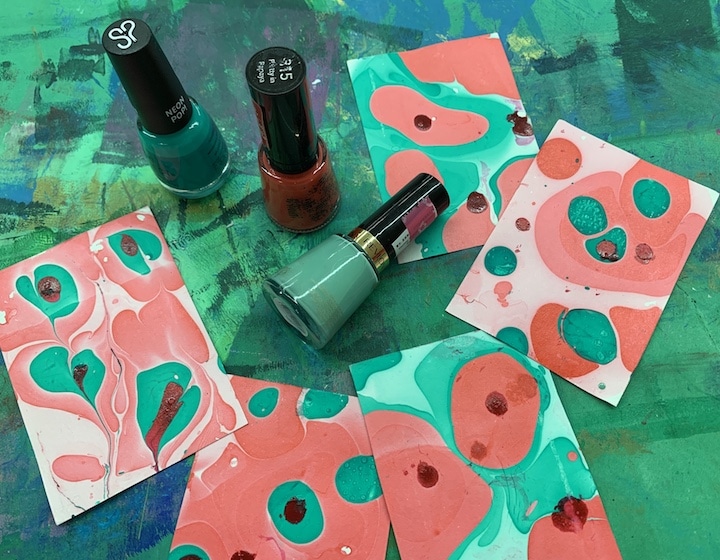 easy art activities marbled nail polish paper parties play