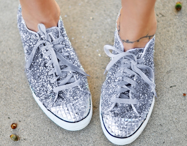 upcyle your family wardrobe sparkly sneakers