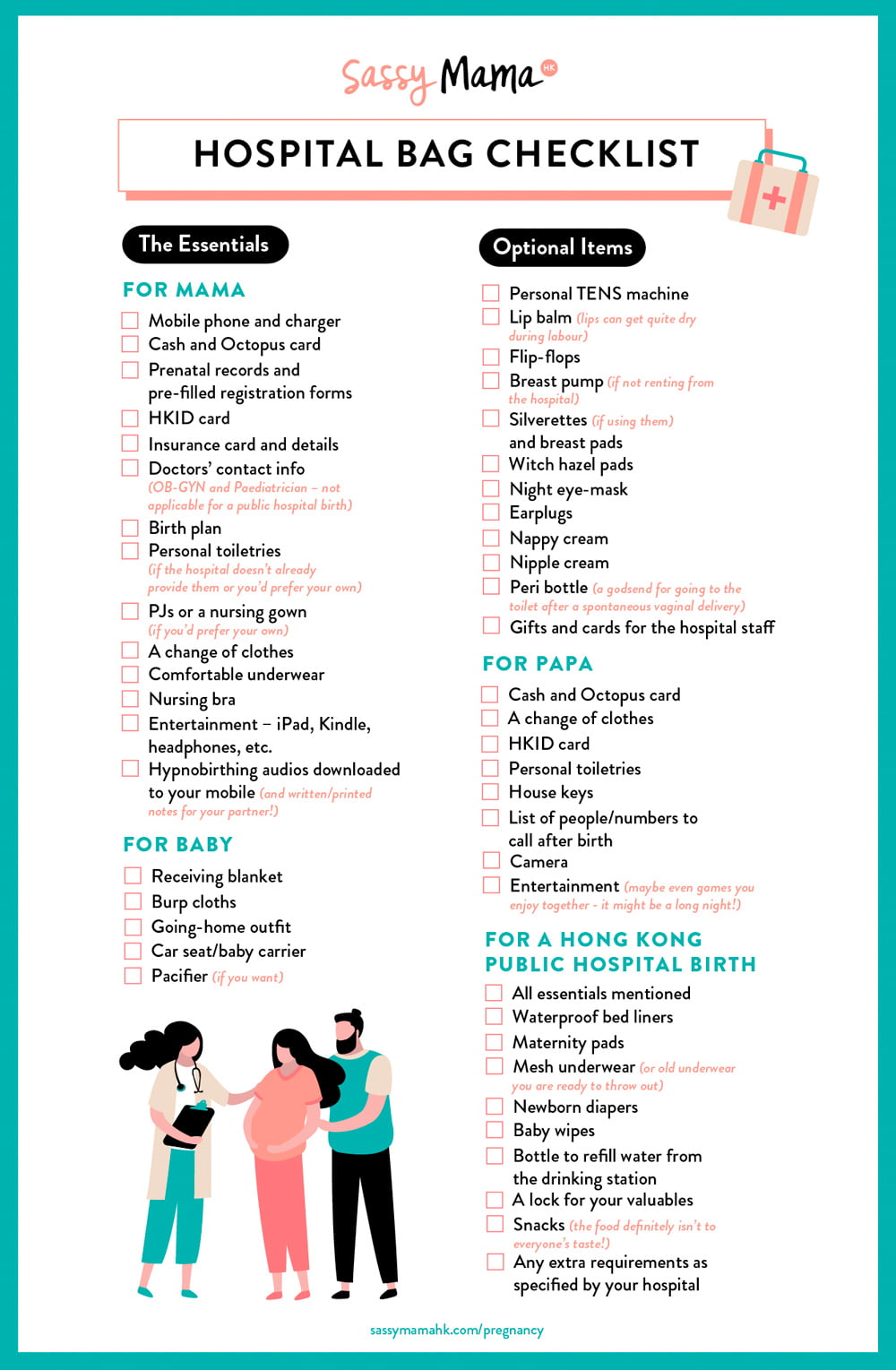 Your Hospital Bag Checklist: FREE Downloadable