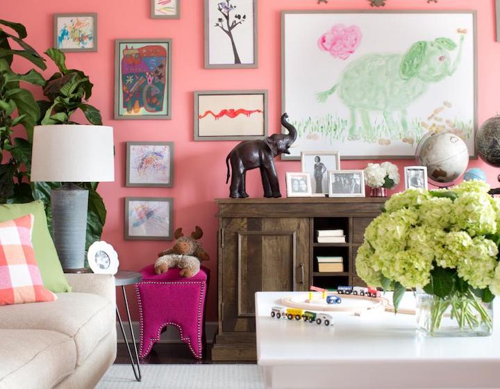 child-friendly living art display wall