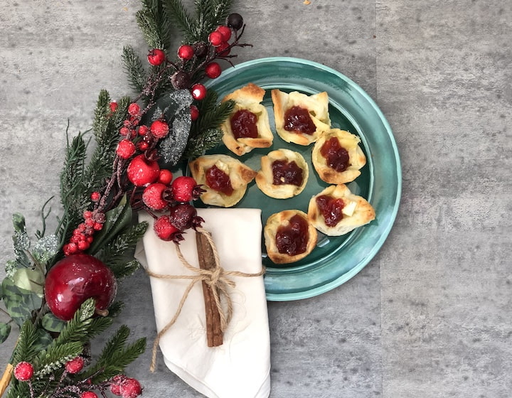 christmas recipes brie cranberry bites eat