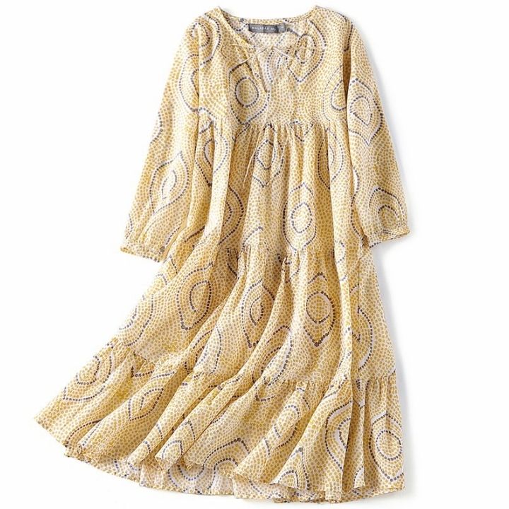 Malabar Baby, Block Printed Girl's Kaftan Dress 