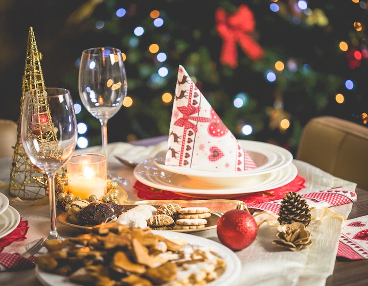 christmas catering christmas dinner christmas food table setting