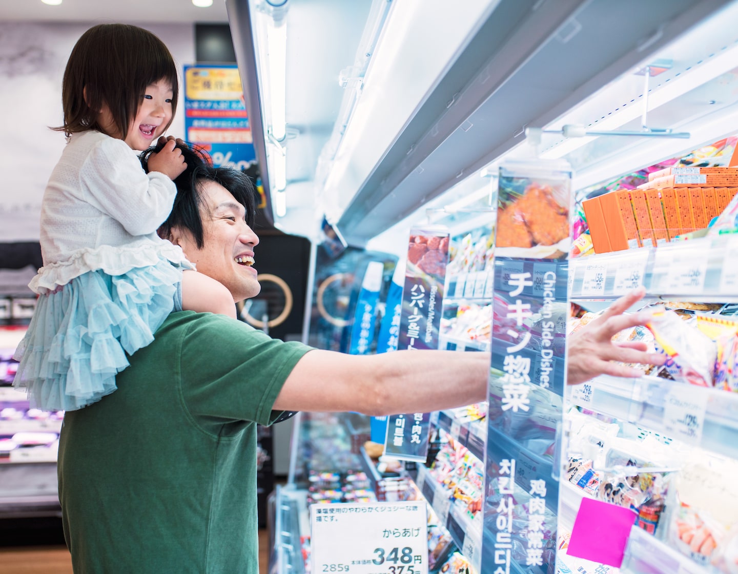 Father shop. Family Market Japan. Buyers grocery Store. Japan as