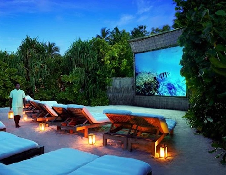 maldives resort six senses laamu outdoor cinema