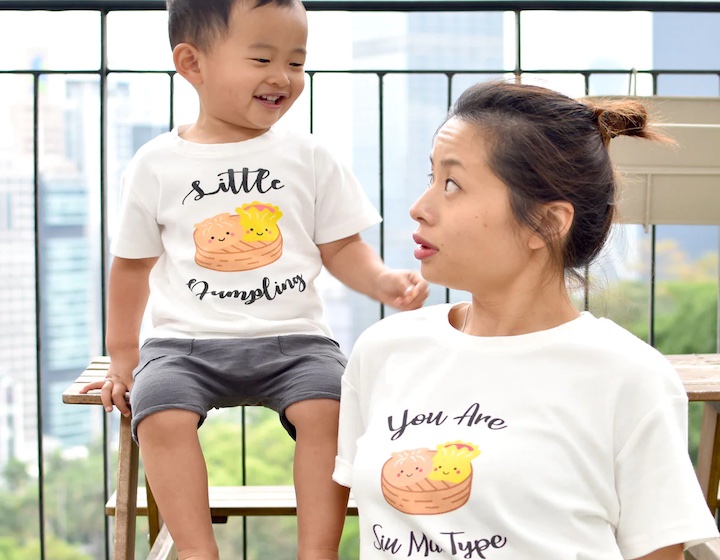 the wee bean tshirts dimsum matching mom son tshirts