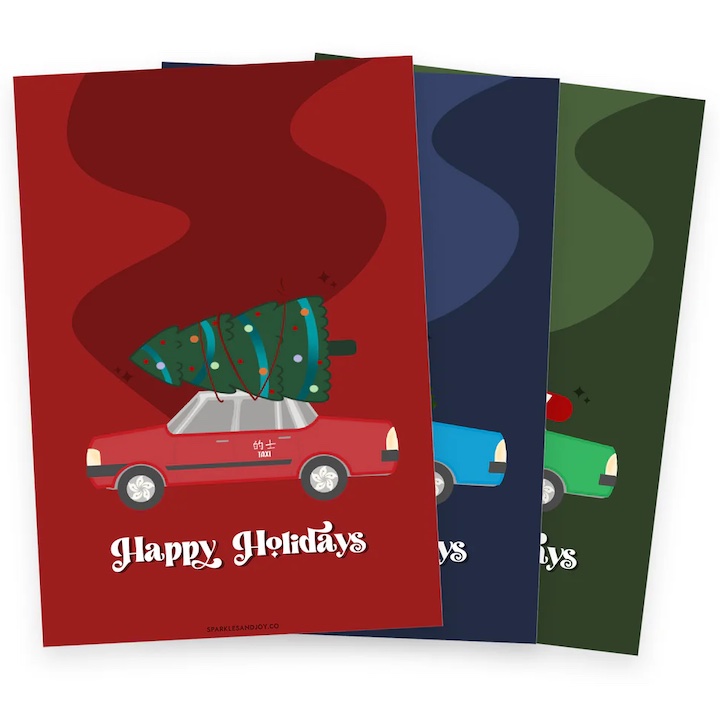 hong kong taxi christmas card