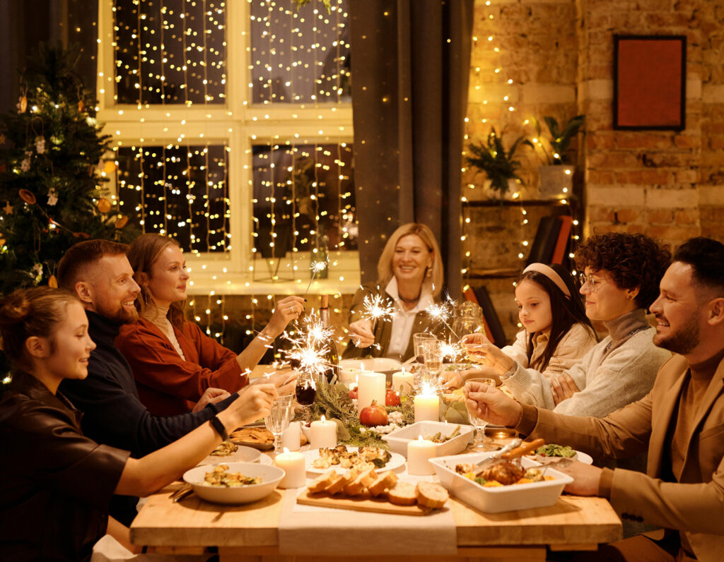Family having Christmas dinner, Christmas Food Catering In Hong Kong Where to Buy Ingredients