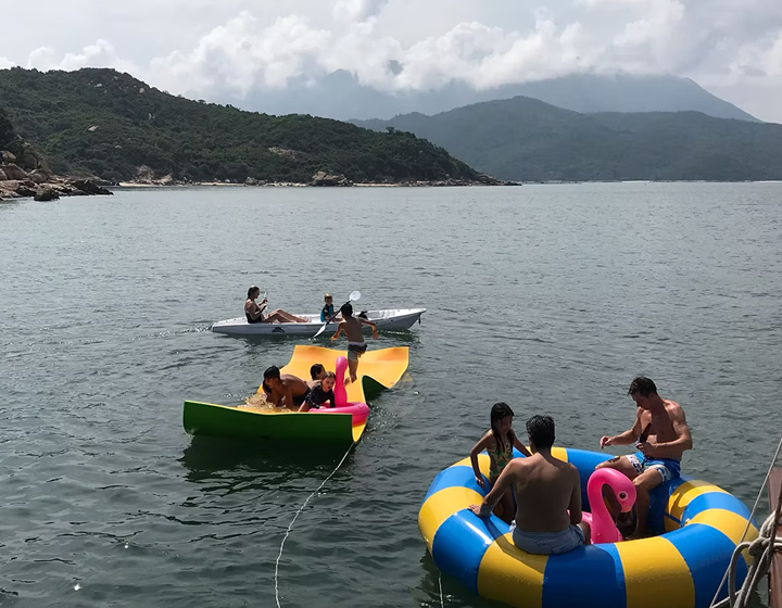 best junk boat rentals for families in hong kong: orange tree cruises for daytime and evening charters