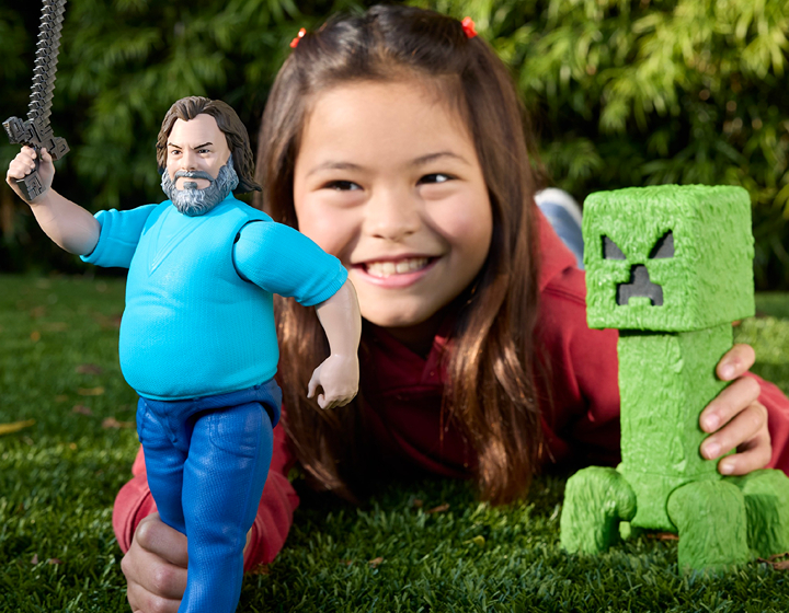 little girl playing with minecraft toys from toys r us one of the most well known toy stores in hong kong