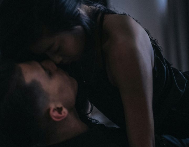 couple kissing intimate