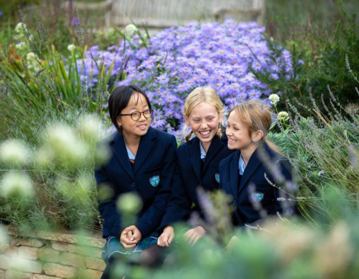 St Mary's Calne Girls Boarding School in the UK girls in the garden