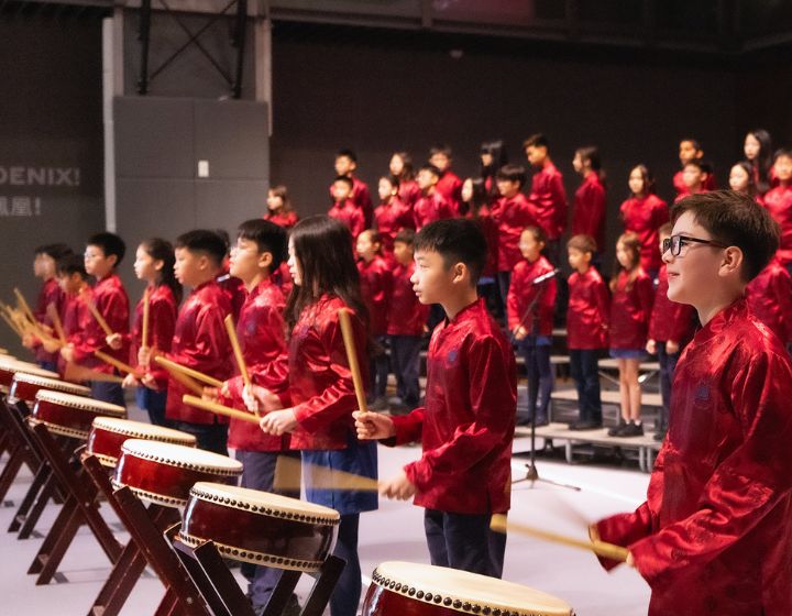 Chinese International School's Landmark Expansion For Next Gen Global Leaders, chinese drums, kids in hong kong