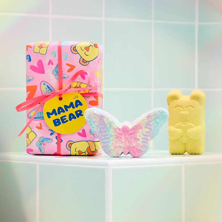 Mothers Day Gift Guide 2026: LUSH Mama Bear gift set, two bath bombs for Mother's Day