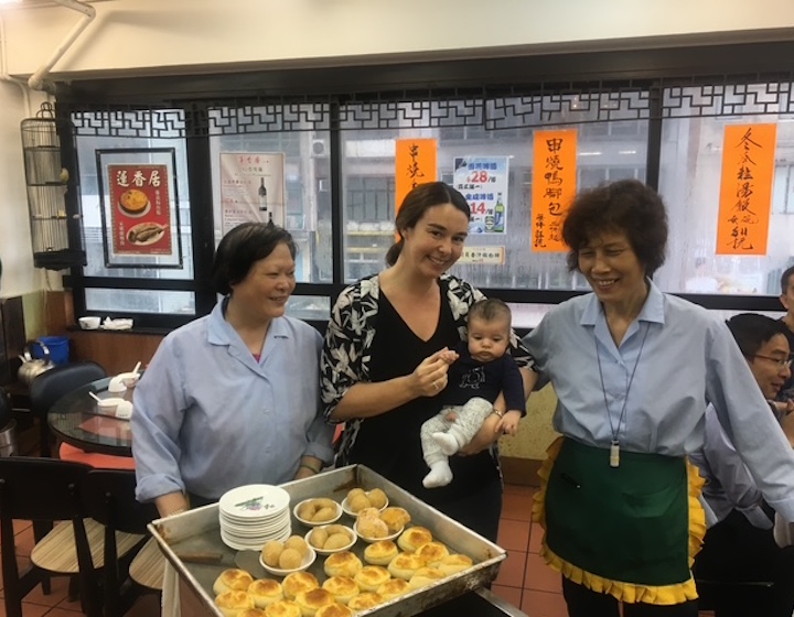 Sassy Mama Editor visits historic trolley dim sum in Hong Kong with baby