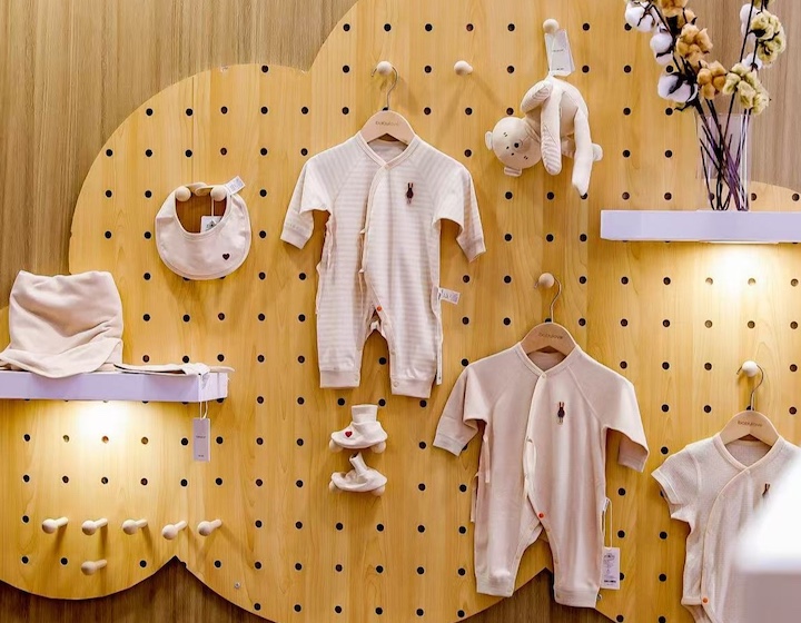 baby clothes on display at cmbe Childrens baby & maternity Industry expo in Shangai 2026 