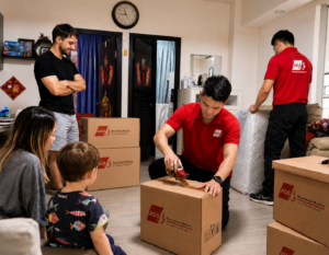 ags global relocation experts packing a house for a family moving overseas