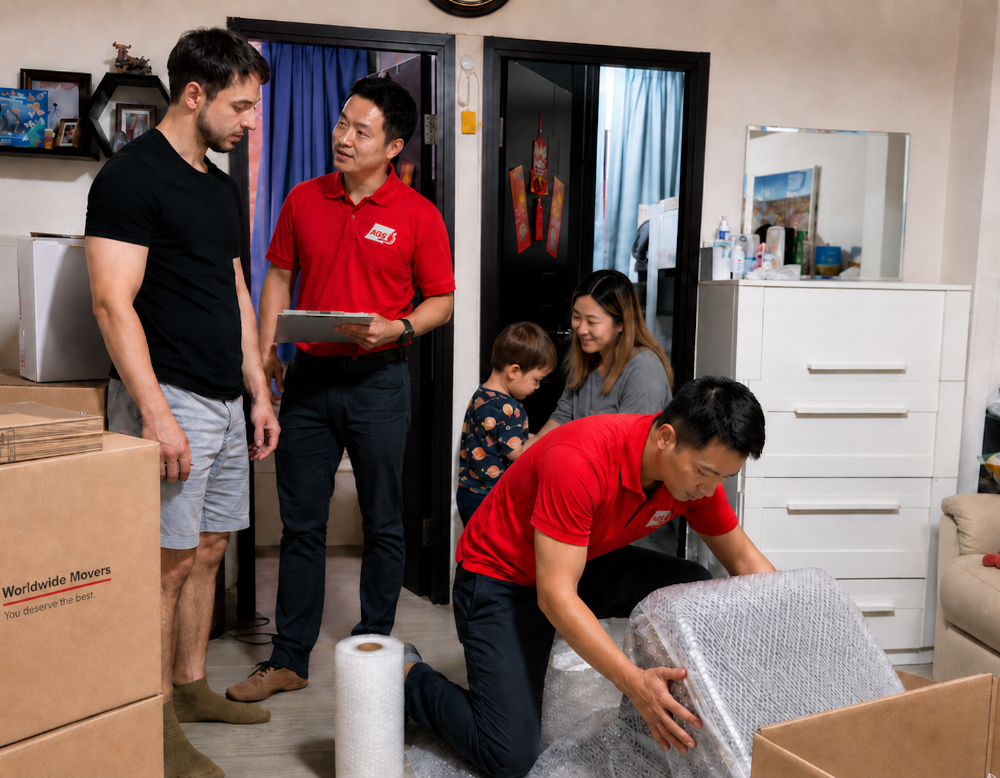 AGS Hong Kong packing an apartment for a family getting ready to relocate overseas