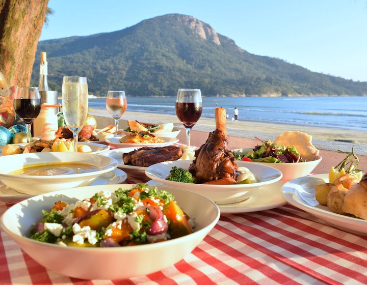 lunch served at treasure island beachside restaurant in Pui O on Lantau Island