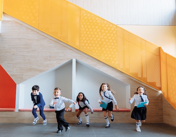 a group of students at an affordable primary school in Hong Kong