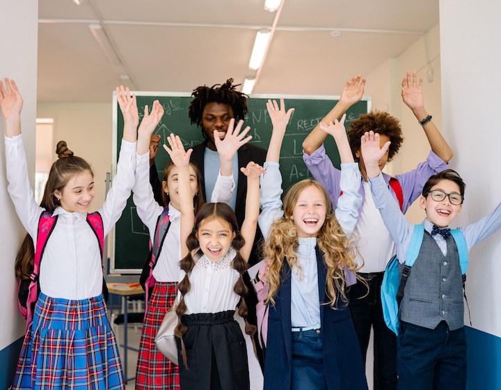 students cheering at an affordable international School Hong Kong