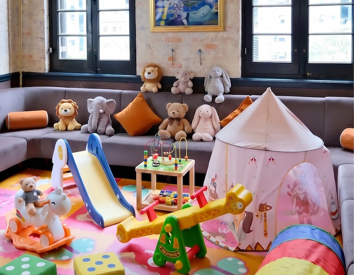 play equipment at the madame fu Sunday family brunch