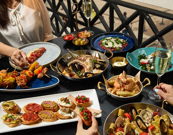variety of antipasti and main dishes at Cantina family brunch in Tai Kwun Central Hong Kong